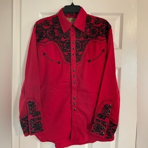 Scully Men's Red Legends Gunfighter Long Sleeve Western Shirt